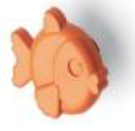 44 mm x 41 mm Kids Furniture Handle - Plastic - Orange - KFH-J-OR