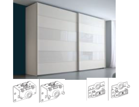 Hi Slide Overlay for 22 mm Doors; 80 Kg (Set of 2 nos) - Silver Finish - HSO-222SC-80