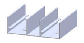 Aluminium Profile Hi Slide 90 Twin Track - Top (2.44 m) - HSDT-TTT 2