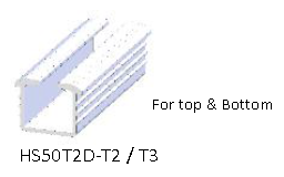 Aluminium Profile Track for HS50PRT (3.66 m) - Anodized Silver Finish - HS50T2D-T3