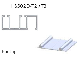 Aluminium Profile Track for HS50-2 and HS50PDT (3.66 m) - Anodized Silver Finish - HS502D-T3