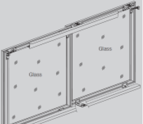 Hi Slide Overlay - Aluminium Profile Shutter for 2 Doors; 80 Kg - Zinc White Finish - HSO APS 2SC-80