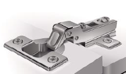 35 mm dia Euro Slip On Hinge Half Overlay with 4 Hole Mounting Plate - SS 304 - E-HS2-SS-M1 (Set of 2 pcs)