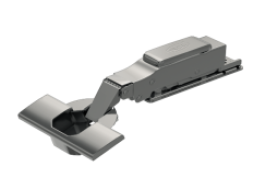 E Soft Linear Hinge - 3D Full Overlay with Linear Mounting Plate - Nickel Plated - ESL1 (Set of 2 pcs)