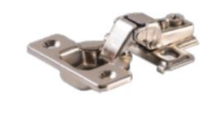 35 mm dia Short Arm Hinge with 4 Hole Mounting Plate - Nickel Plated - HSA1M1 (Set of 2 pcs)