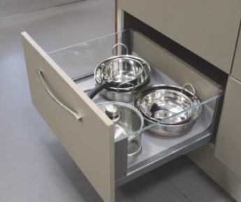 175 X 450 mm Pro-motion Drawer System 175 - SLIM2 with Glass (30 kg) - Anthracite Finish - PMDS3G-45 -S2 AT (Set)