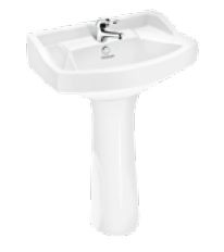 Standard 630 x 450 x 830 mm Wash Basin with Full Pedestal  Pastel -(10001, 11003)