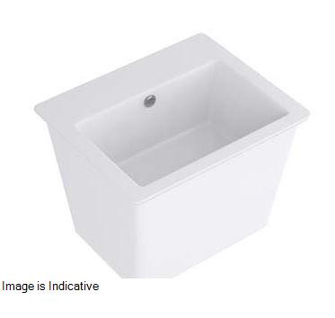 Atlanta 570 x 460 x 400 mm Integrated Pedestal Wash Basin Pastel - 91076