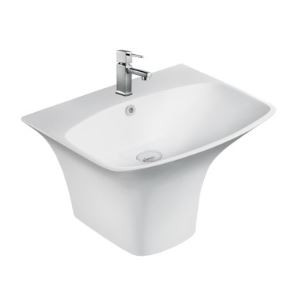 Berlin 560 x 470 x 390 mm Integrated Pedestal Wash Basin Star White -91075