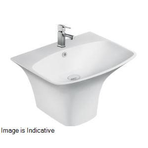 Berlin 560 x 470 x 390 mm Integrated Pedestal Wash Basin Pastel- 91075