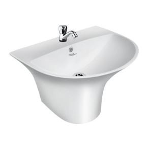 Kylis 580 x 480 x 400 mm Integrated Pedestal Wash Basin Star White -91053