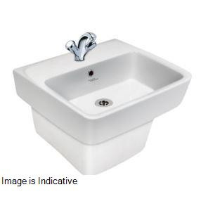 Tessa 500 x 460 x 360 mm Integrated Pedestal Wash Basin Pastel -91052