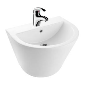 Twilight 520 x 460 x 380 mm Integrated Pedestal Wash Basin Star White -91078