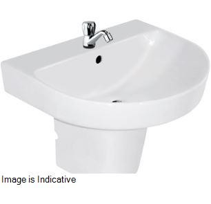 Cedar 550 x 450 mm Wash Basin with Half Pedestal Pastel -(91049, 91115)