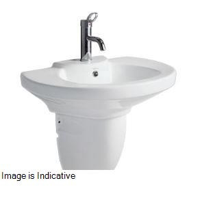 Clipper 660 x 470 mm Wash Basin with Half Pedestal Pastel -(91014, 91109)