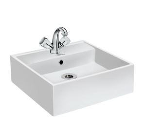 Inox 385 x 385 x 130 mm Table Top Wash Basin Star White- 91050