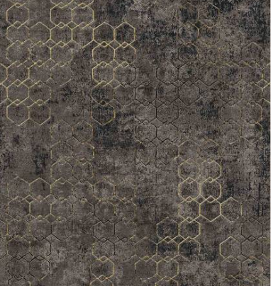 .53 mtr X 10.050 mtr Abstract Geometry 3D Design Style Wallpaper Black, Orange,  Grey, White 37424-6