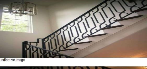 2" dia Stainless Steel Top Rail with 2" dia Stainless Steel Balustrade and 1" X 5 mm Thick Flat Stainless Steel Mid Rail