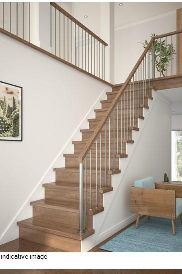 2" X 2" Square Stainless Steel Top Rail with 2" dia Stainless Steel Balustrade and 1/2" dia Stainless Steel Mid Rail