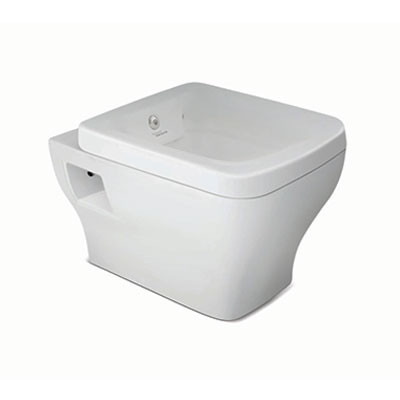 Element Rimless with Integrated Jet Flush P Trap (22 cm) Wall Hung Water Closet Star White 92541 (Italian Collection)
