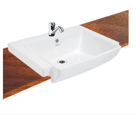 Tessa 610 x 490 210 mm Semi Recessed Wash Basin Starwhite - 91055