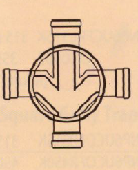 200 x 200 mm Underground Drainage Left and Right Hand 90 Degree Junction (Cross) with 600 mm Chamber Base RLUCHM0610BK