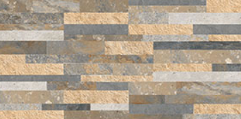 302 X 600 mm Rondiny Grey Glazed Vitrified Wall Tile - Stone/Punch Finish