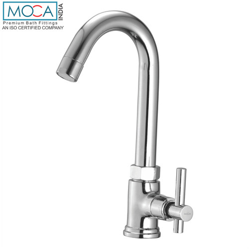Swan Neck Basin Tap with Right Operating Knob Chrome Finish - MC 313