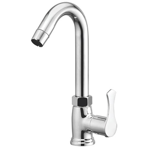 Swan Neck Basin Tap with Right Operating Knob Chrome Finish - FY 113