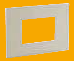 3 Module Cover Plate with Frame Square - Magnesium 5758 13