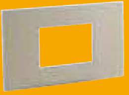 3 module Cover Plate for Shaver Socket with Frame Square - Magnesium 5758 21