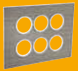 12 Module (2 x 6) Wood Cover Plate with Frame Round - Grey Oak 5768 96