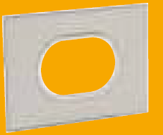 3 Module Cube Cover Plate with Frame Round - White 5768 84