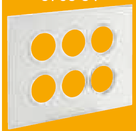 12 Module (2 x 6) Cube Cover Plate with Frame Round - White 5768 89