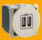 2 Module 2400mA Double USB Charger Round - Champagne 5749 44