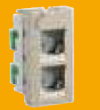 1 Module Double RJ11 Telephone Socket Square - Champagne 5748 45