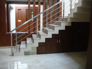 1 ½" X 1 ½" Stainless Steel Square Top Rail and Square Top Balustrade with 16 mm dia SS Mid Rails