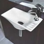 Leo  460 x 350 x 165mm Wall Hung Wash Basin  Ivory -2005