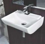 Paula  460 x 350 x 165mm Wall Hung Wash Basin  White -2015