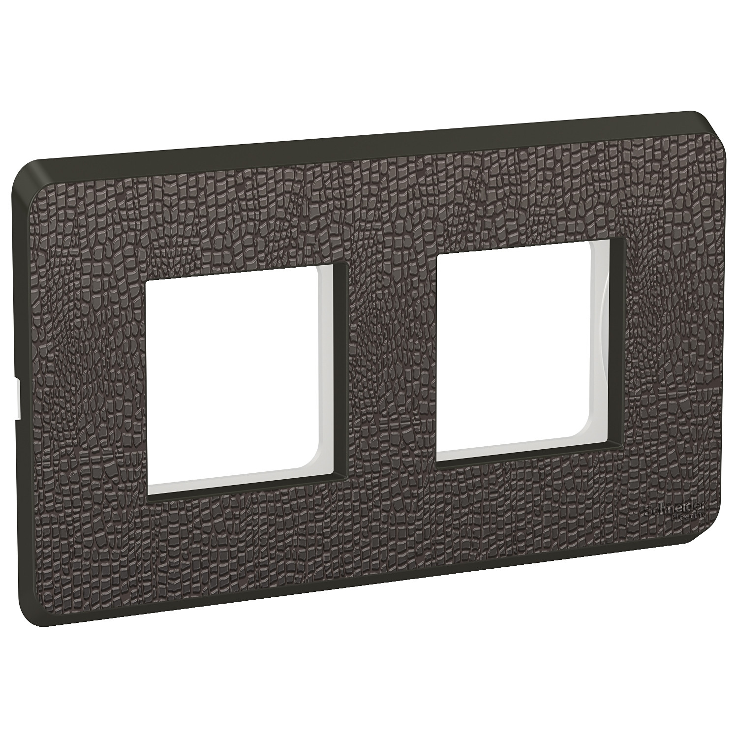 4 Module Cover Plate with Grid Frame - Metallic Rich Leather CPXCP4M_RL
