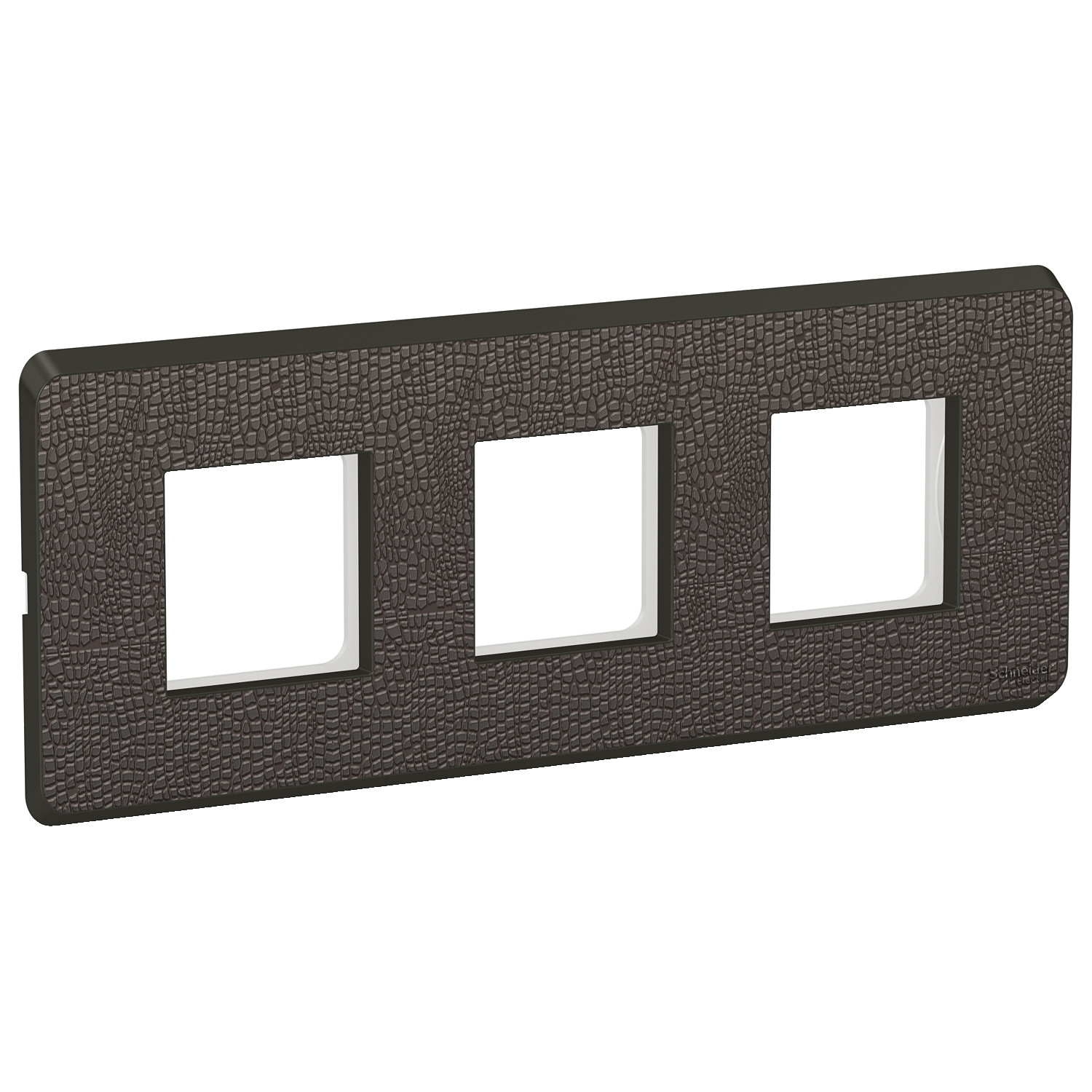 6 Module Cover Plate with Grid Frame - Metallic Rich Leather CPXCP6M_RL