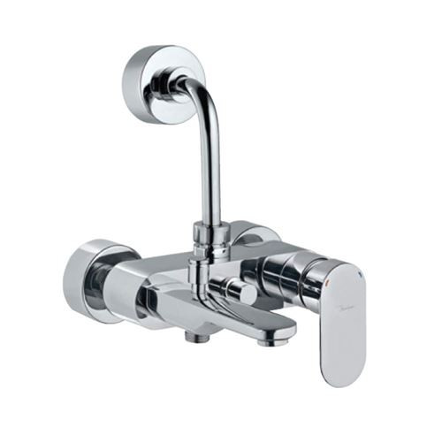 Single Lever Wall Mixer 3-in-1 System with Provision for Both Hand Shower and Overhead Shower Complete Chrome Finish - OPP-CHR-15125PM