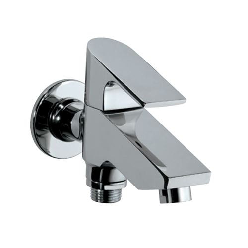Two Way Bib Cock with Wall Flange Chrome Finish - LYR-CHR-38041