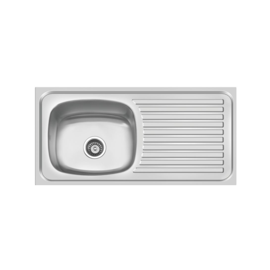 940 mm x 465 mm Celebrity Single Bowl Sink with Drain Board Gloss Finish B4512201