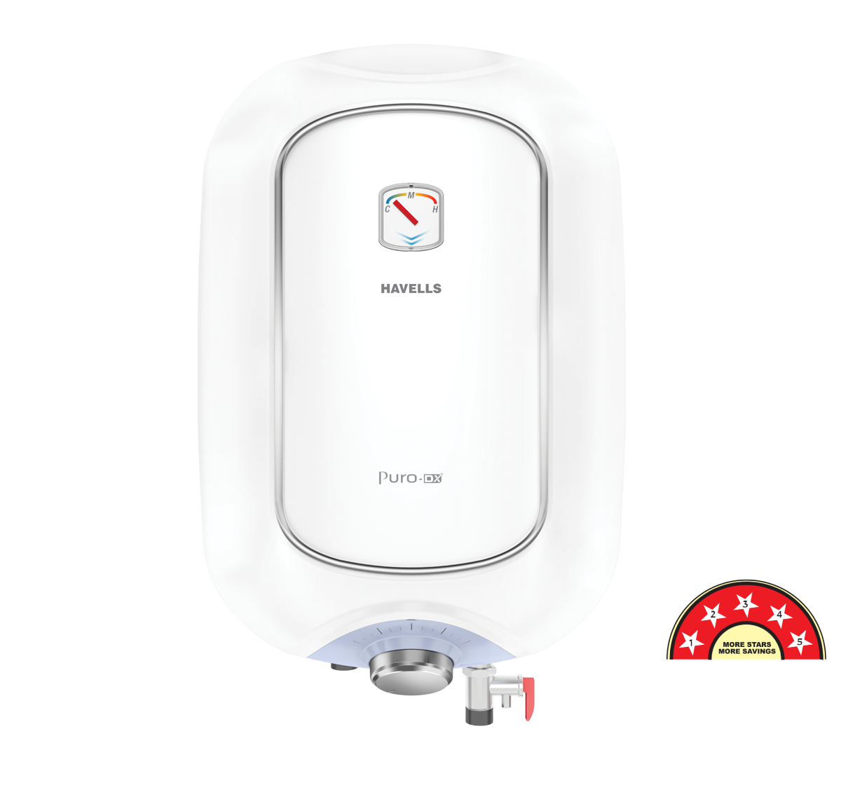 Puro Turbo DX 5S 15 Litre Storage Water Heater White Blue - GHWAPDTWB015