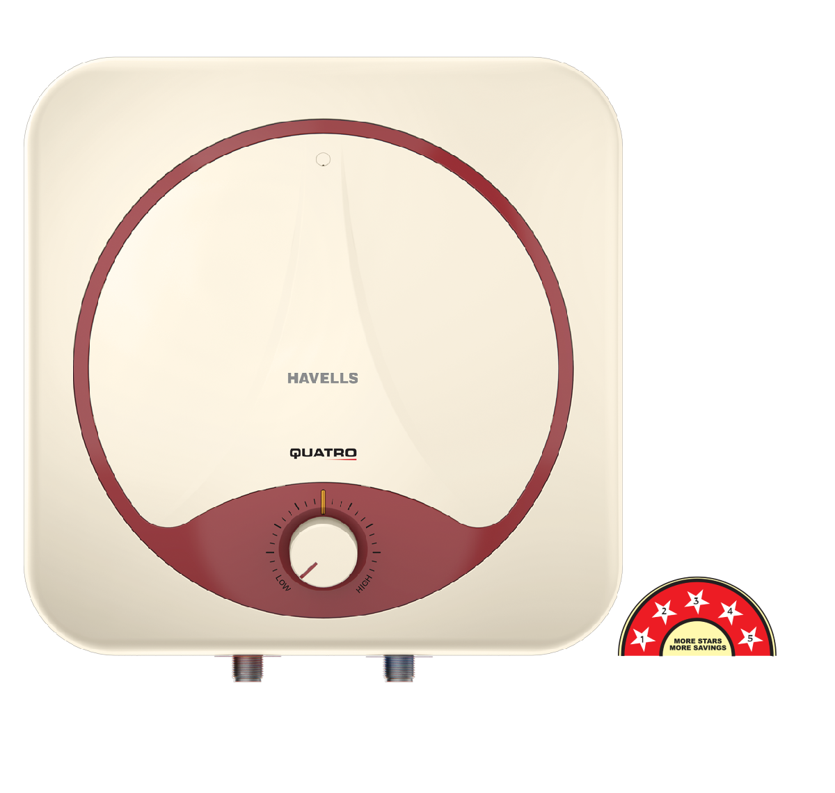 Quratro 25 Litre Storage Water Heater Ivory Red - GHWEQTTIB025