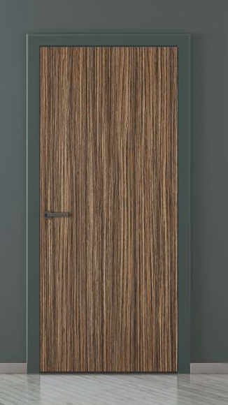 76 cm X 198 cm 30 mm Thickness Smoke Zebrano Pre Laminated HDHMR Door 3345