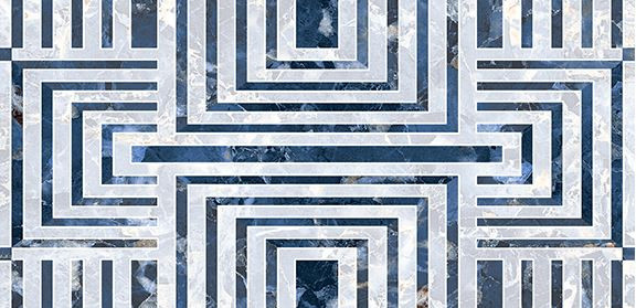 300 X 600 mm Vivo Estilo Azure Decore 01 FP Wall Tile - Full Polished Finish 