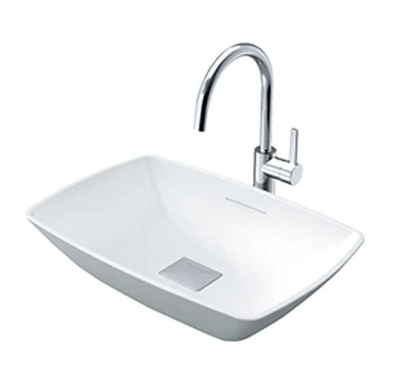 Reinforced Marble 600 x 400 x 120 mm Table Top Wash Basin Matte White - PJS04WE#MGI