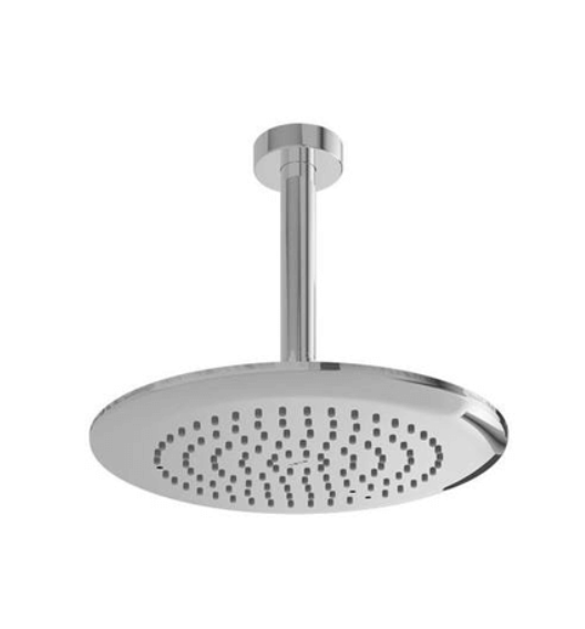 250 mm Dia Fixed Over Head Shower with Pipe Round Nickel Chrome - TX491SLZ